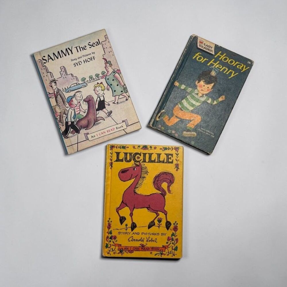 Vintage "I Can Read" Book Lot (3) Lucille, Sammy the Seal  & Hooray for Henry